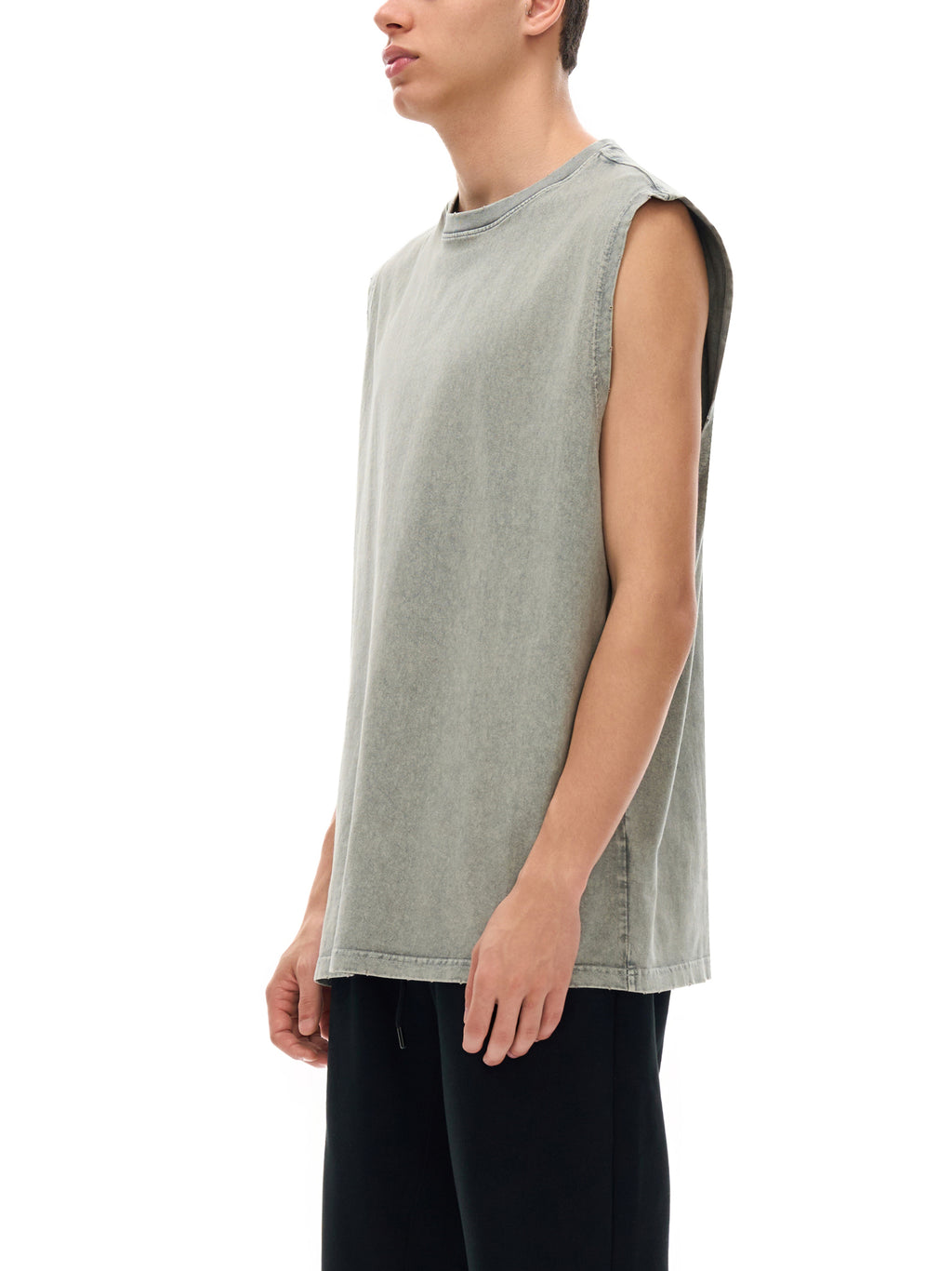 'I ♥️ FEMINISTS' ACID WASH CUTOFF TANK (masc sizing)