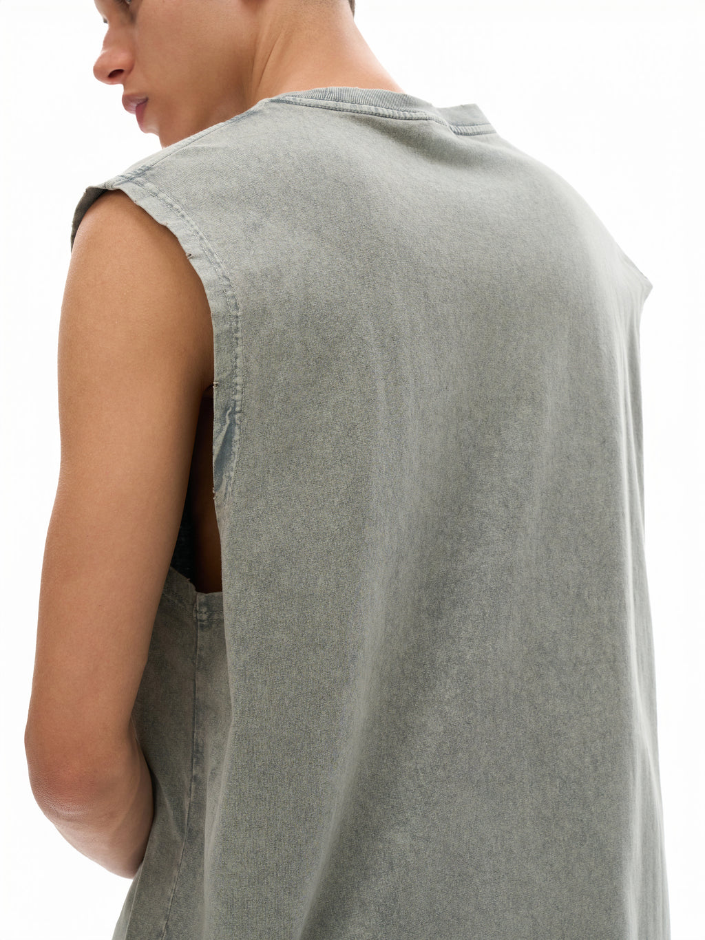 'I ♥️ FEMINISTS' ACID WASH CUTOFF TANK (masc sizing)