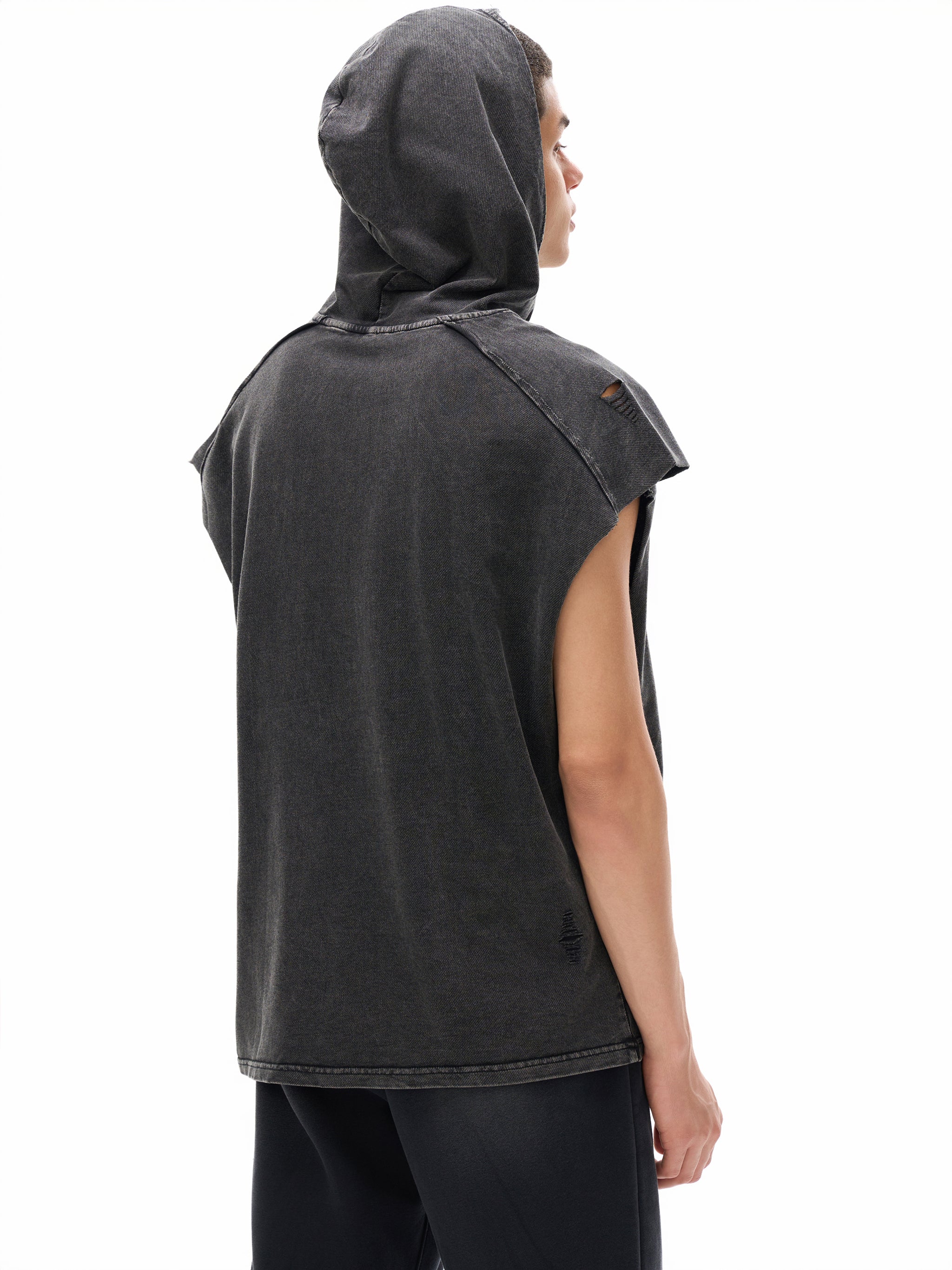 🧪'FORGET IT ALL'🧪 CUTOFF HOODED TANK (masc sizing)